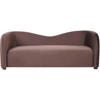 Beliani Sofa 3 Seater VELTADA Velvet Dark Brown