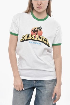 Dsquared2 Cotton Crewneck T-Shirt With Front Print size M