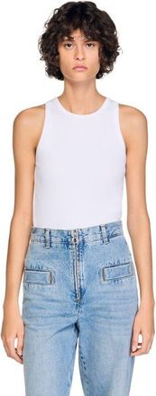 Sandro Embroidered vest top in White at Nordstrom, Size X-Small