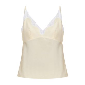 Poss&eacute; Tabitha Top - Dames - Tops zonder mouwen - Geel - M - Katoen - Tops