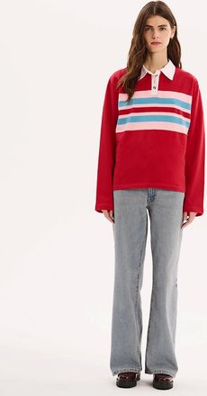 Omnes Womens Hugo Rugby Shirt in Red - Size: 10/8