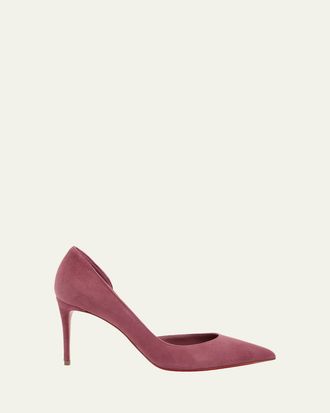 Christian Louboutin 85mm Iriza Suede Half-dOrsay Pumps