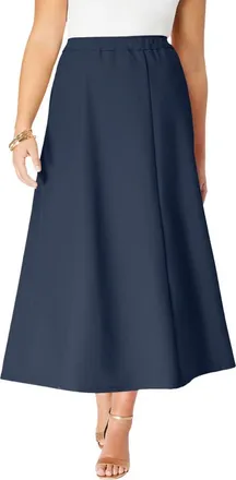 Roaman's Plus Size Bend Over A Line Skirt in Navy at Nordstrom, Size 42