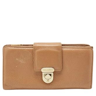 Dolce & Gabbana Pre-owned Wallets, female, Beige, Size: ONE SIZE Pre-owned Leather wallets