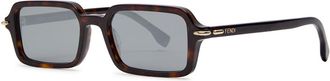 Fendi Fendi Selleria Rectangle-frame Sunglasses - Black - One Size
