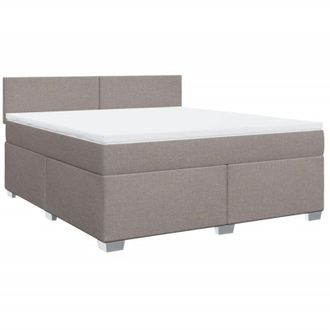 vidaXL Cama Box Spring Con Colch&oacute;n Tela Gris Taupe 180x200 Cm Vidaxl