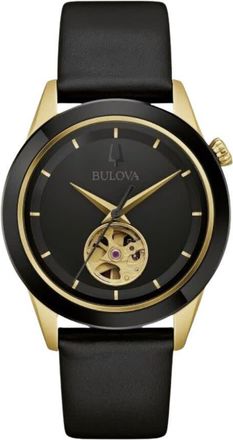 Bulova Apollo Automatic Black Dial Mens Watch 98A327