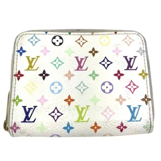 Louis Vuitton Galle Litchi Monogram Multi-Color Pink White Monogram Multicolore Long Wallet (Bi-Fold) (Pre-Owned)