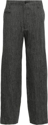 Yohji Yamamoto tapered linen trousers - men - Cupro/Linen/Flax - 3 - Grey