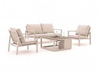 Manifesto Furniture Manifesto Alzano/Cosiraw stoel-bank loungeset met vuurtafel 4-delig