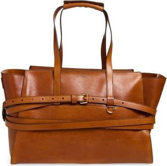 Moschino Tie Me Leather Tote in Hide 20A Od9 at Nordstrom