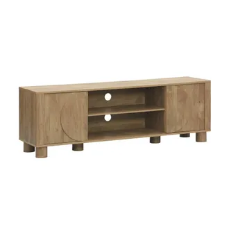 Sweeek Mueble de tv ex&oacute;tico efecto madera con 2 puertas reversibles, 155cm
