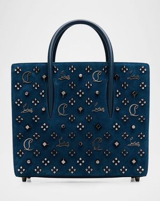 Christian Louboutin Paloma Medium Top-Handle Bag in Suede with Loubinthesky Spikes