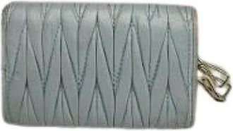 Miu Miu Pre-owned Leren Sleutelhouder - Dames - Vintage Accessoires - Blauw - ONE Size - Leer - Vintage