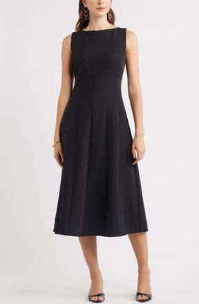 Chelsea28 Bateau Neck Midi Dress in Black at Nordstrom, Size X-Small