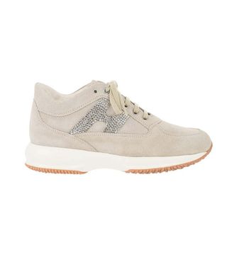 Hogan Beige Embellished Interactive Sneakers