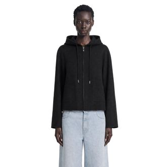 Max Mara Wool Blend and Silk Hooded Coat