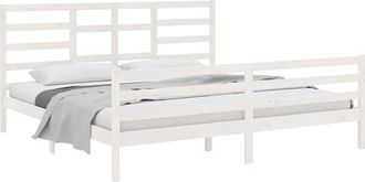 vidaXL Estructura de cama sin colchón madera maciza blanco 200x200 cm Vidaxl