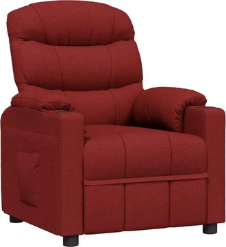 vidaXL Sill&oacute;n Reclinable De Tela Rojo Tinto Vidaxl