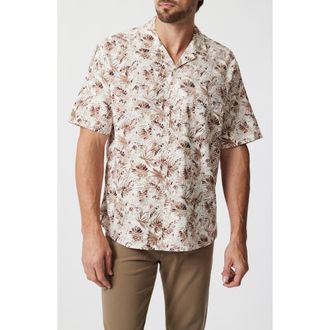 34 Heritage Desert Cotton & Linen Camp Shirt in Ecru at Nordstrom, Size Xxx-Large