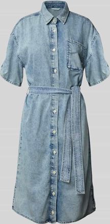 Mustang Jeans Mustang Knielanges Kleid mit Knopfleiste Modell Camilla in Hellblau, Größe 34