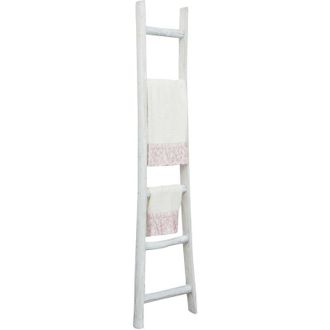 Biscottini International Biscottini - Toallero Escalera De Madera Ba&ntilde;o Moderno Suelo De Pared A Pared Escalera Decorativa Toallero Portaobjetos Librer&iacute;a