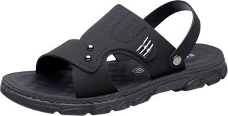 Generic Black Mens Versatile Slide Sandals One-Piece Build Non-Slip Tread Soft Interior Thick Platform for Various Uses