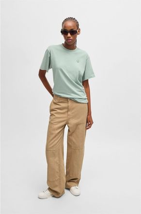 HUGO BOSS Hugo Womens Hacarpe Straight Leg Cargo Trousers in Open Beige - Size 10 UK