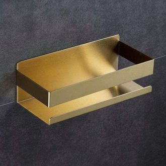 OEM Estante De Ducha Autoadhesivo, No Requiere Taladro, Acabado Dorado Cepillado Para Ba&ntilde;o - Crezuo