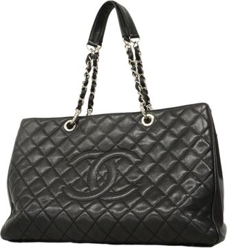 Chanel Black Grained Calfskin Tote Bag (Pre-Owned)