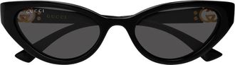 Gucci Cat Eye Zonnebril - Dames - Zonnebrillen - Zwart - 52 MM - Accessoires
