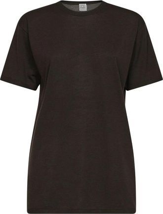 Toteme Tee Knit - Dames - T-shirts - Bruin - M - Tops