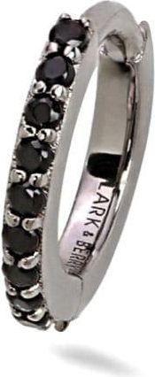 Lark & Berry 14kt gold medium Modernist diamond hoop earring - women - Lab Grown Diamond/14kt Gold - One Size - Silver