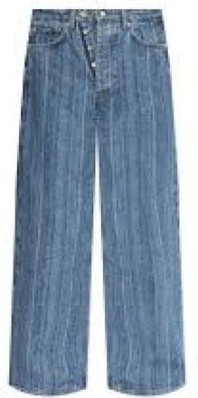 Ganni Jeans, Dames, Blauw, W25, Denim, Structured Denim Double Fly Baggy Jeans