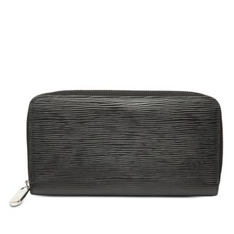Louis Vuitton Black Noir Leather Long Wallet (Bi-Fold) (Pre-Owned)