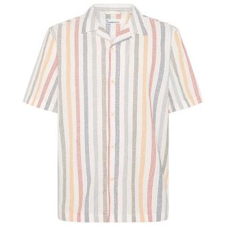 Knowledge Cotton Apparel Organic Cotton Striped Shirt Hemd f&uuml;r Herren | wei&szlig;