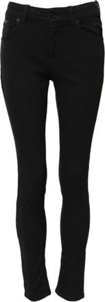 Dolce & Gabbana Zwarte Skinny Denim Jeans met Rits - Dames - Skinny Jeans - Zwart - XS - Denim - Jeans