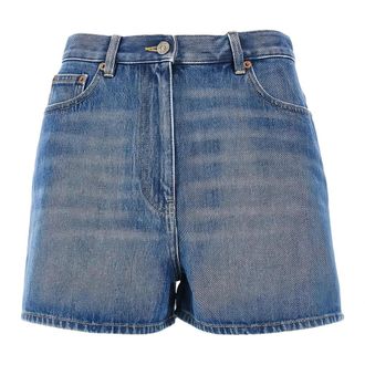 Valentino Garavani Denim Shorts, female, Blue, Size: W27 VGold Denim Shorts