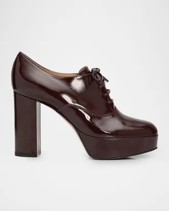 Gianvito Rossi 70mm Vicky Patent Leather Oxford Platform Pumps