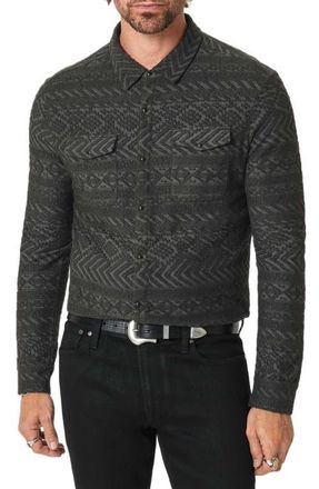 John Varvatos Glover Textured Snap-Up Western Shirt in Dk Charcoal at Nordstrom, Size Xx-Large