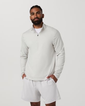 Vuori Clothing Ponto Half Zip Jacket Mock Neck | Salt Heather | Medium
