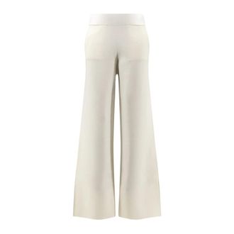 Max Mara Broeken, Dames, Beige, L, Wol, Wijde broek