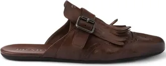 Prada Mules Shuffle con frange - Marrone
