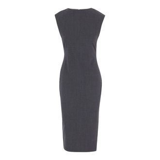 Jacquemus Alba Stretch Wool Midi Jurk - Dames - Jurken - Grijs - Maat: M Wol