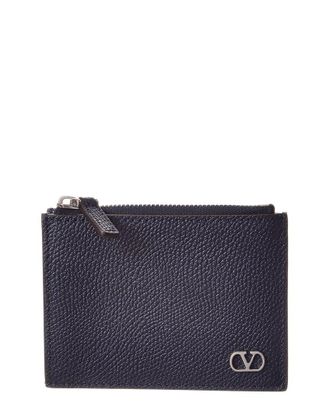 Valentino Vlogo Signature Leather Card Case
