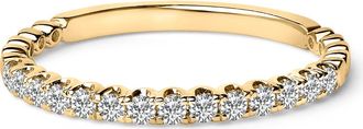 House of Brilliance 14K Gold 1/4 Cttw Round Diamond Prong Set Wedding Band in Yellow at Nordstrom, Size 7.5