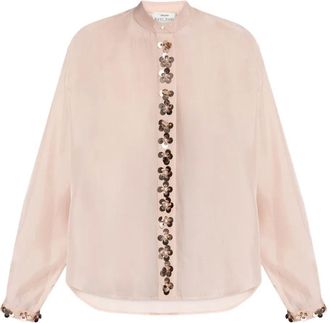 Forte_Forte Camicia con decorazione floreale - Rosa