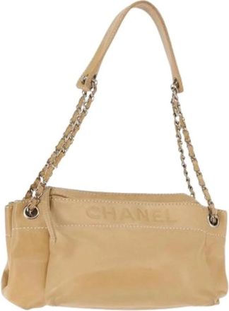 Chanel Pre-owned Shoulder Bags, female, Beige, Size: ONE SIZE Pre-owned Vintage Leather Shoulder Bag
