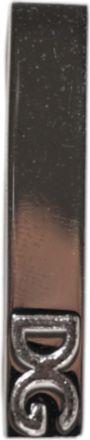 Dolce & Gabbana Mens Silver Tone Brass Logo Branded Tie Clip Bar Real