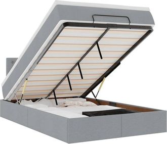 vidaXL Cama Otomana Con Colch&oacute;n Gris Claro 120x190 Cm Tela Vidaxl